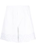 BODE short en coton à fleurs brodées - Blanc