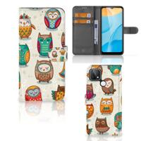 OPPO A15 | Telefoonhoesje | Met pasjeshouder | Vrolijke Uilen
