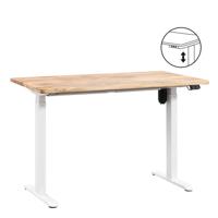 Leen Bakker - Bureau Homeworx Zit/sta Elektrisch Verstelbaar - Mangohout/wit - 75/118x120x70 Cm - Metaal/Hout/Mangohout - Bruin