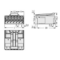 WAGO 2092-1526/002-000 Male behuizing (board) 2092 Totaal aantal polen: 6 Rastermaat: 5 mm Inhoud: 100 stuk(s)