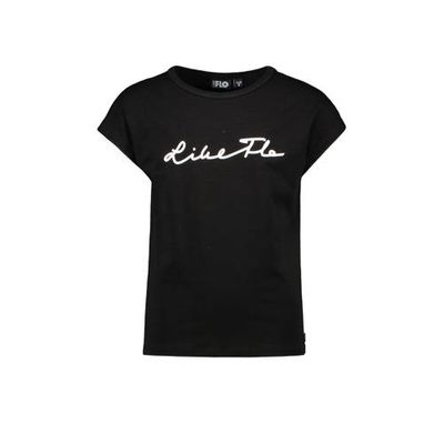 Like Flo T-shirt met logo zwart