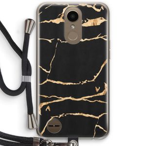 Gouden marmer: LG K10 (2017) Transparant Hoesje met koord