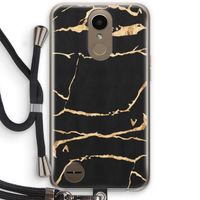 Gouden marmer: LG K10 (2017) Transparant Hoesje met koord