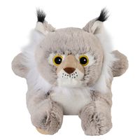 Warmte/magnetron opwarm knuffel - Lynx - grijs - 36 cm - pittenzak   - - thumbnail