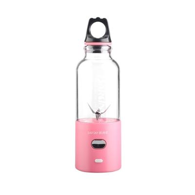 Multifunctionele juicer Rotatory Extractor Cup draagbare USB charge juicer blender met 6 bladen (roze)