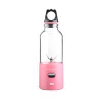 Multifunctionele juicer Rotatory Extractor Cup draagbare USB charge juicer blender met 6 bladen (roze)