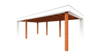 Buitenverblijf Verona 755x400 cm - Plat dak model links- Plat dak- Onbehandeld lariks Douglas hout- Trendhout