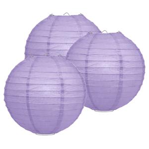 Luxe bol feest lampion - 5x - lila paars - dia 25 cm - papier