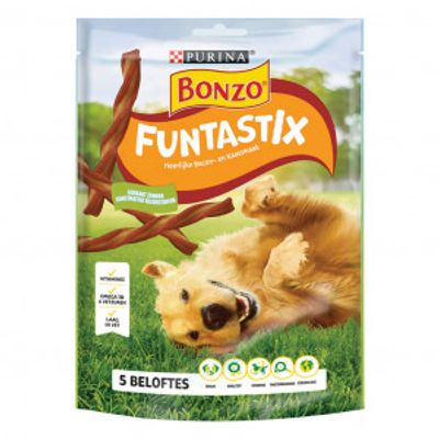 Purina Bonzo Funtastix hondensnacks met bacon- en kaassmaak (175 gr) 6 verpakkingen