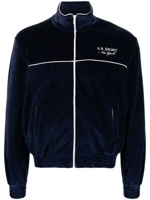 Sporty & Rich sweat zippé à logo brodé - Bleu
