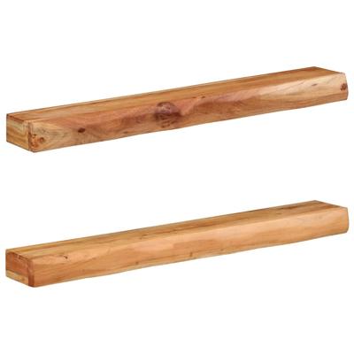Wandschappen 2 st 100x17x8 cm massief acaciahout