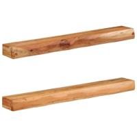 Wandschappen 2 st 100x17x8 cm massief acaciahout Wandschappen 2 st 100x17x8 cm massief acaciahout