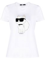 Karl Lagerfeld t-shirt Ikon Choupette en coton biologique - Blanc