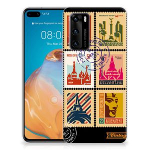 Huawei P40 Siliconen Back Cover Postzegels