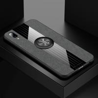 Voor vivo Y97 XINLI stiksels doek textuur schokbestendig TPU beschermhoes met ring houder (grijs)