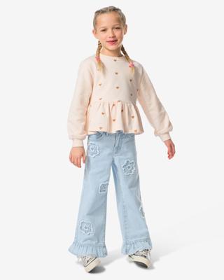 HEMA Kinderbroek bloemen lichtblauw (lichtblauw)