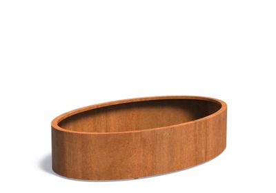 Cortenstaal plantenbak Ellipse 200x120x40cm.