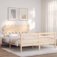 Bedframe met hoofdbord massief hout 160x200 cm