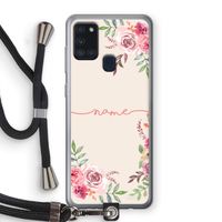 Rozen: Samsung Galaxy A21s Transparant Hoesje met koord