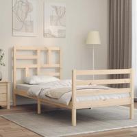 Bedframe met hoofdbord massief hout