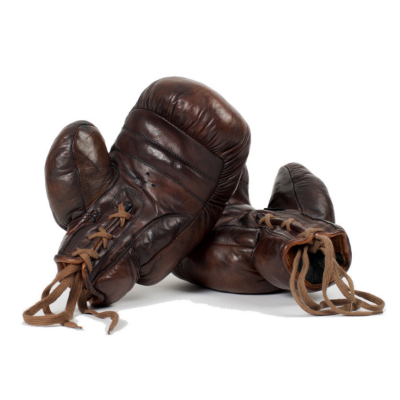 JW & Sons - Vintage Leren Boxhandschoenen 1920 - Donkerbruin
