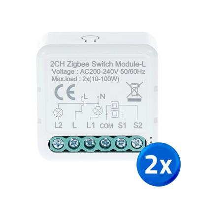 Zigbee inbouwschakelaar 2 gang - Set van 2 Zigbee inbouwschakelaar 2 gang - Set van 2