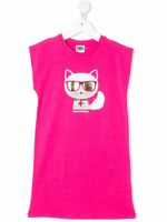 Karl Lagerfeld Kids robe à imprimé Choupette - Rose