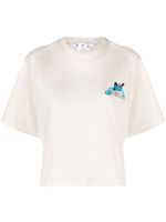 Off-White t-shirt crop à imprimé graphique - Gris