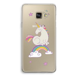 Regenboog eenhoorn: Samsung Galaxy A3 (2016) Transparant Hoesje