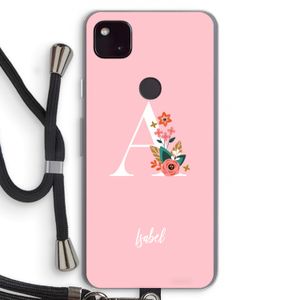 Pink Bouquet: Pixel 4a 5G Transparant Hoesje met koord