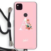 Pink Bouquet: Pixel 4a 5G Transparant Hoesje met koord