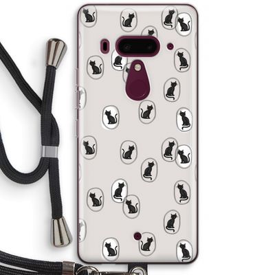 Miauw: HTC U12+ Transparant Hoesje met koord