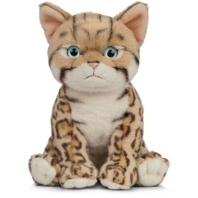 Living Nature - Pluche Bengaalse kat/poes - lichtbruin - 16 cm - knuffel - speelgoed