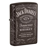 Zippo Aansteker Jack Daniel's Met Jack Daniel Op Achterkant - Zwart Ijs Glimmend