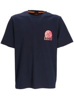 BOSS t-shirt en coton à logo imprimé - Bleu