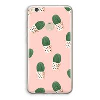 Cactusprint roze: Huawei Ascend P8 Lite (2017) Transparant Hoesje