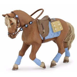 Plastic speelgoed figuur jonge ruiter paard 12 cm