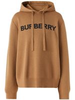 Burberry hoodie oversize à logo en intarsia - Marron - thumbnail