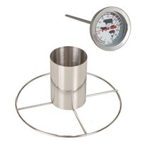 Kiprooster/kippengrill voor de barbecue/BBQ/oven RVS 20 cm met vleesthermometer / braadthermometer - barbecueroosters