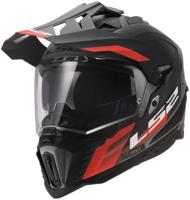 LS2 endurohelm "mx701 explorer hexa" helmet mx701 explorer hexa matt black/red/grey