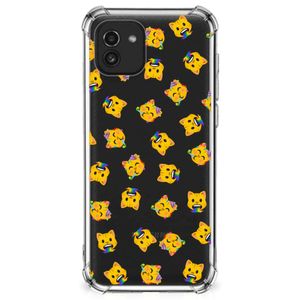 Doorzichtige Silicone Hoesje voor Samsung Galaxy A03 Katten Emojis