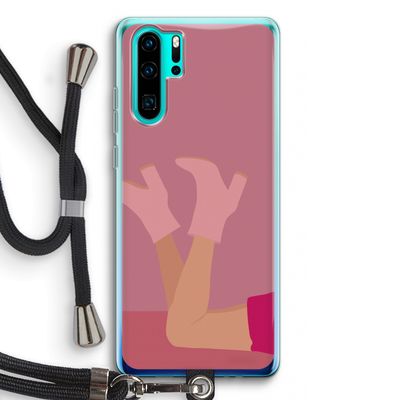 Pink boots: Huawei P30 Pro Transparant Hoesje met koord