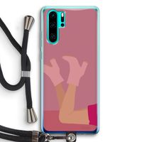 Pink boots: Huawei P30 Pro Transparant Hoesje met koord