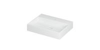 Wastafel United Porselein met 1 kraangat incl. porseleinen click plug en verborgen overloop systeem 60 cm x 45 cm x 11 cm Mat wit 0206012