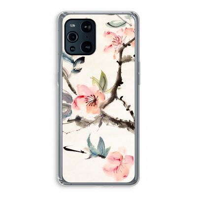 Japanse bloemen: Oppo Find X3 Pro Transparant Hoesje