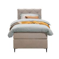 Boxspring Liv geruit - beige - 90x200 cm - slanke poot - Leen Bakker