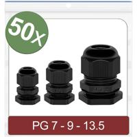 Quadrios 24CA390 Wartel PG7, PG9, PG13.5 Polyamide Zwart 50 stuk(s)