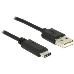 Delock USB-kabel USB 2.0 USB-A stekker, USB-C stekker 0.5 m Zwart 83326