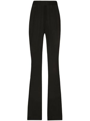 Dolce & Gabbana pantalon chiffon évasé à design transparent - Noir