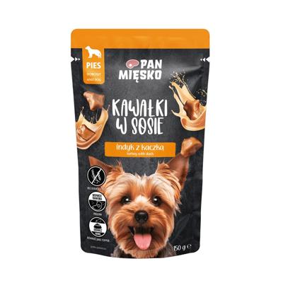 PAN MIĘSKO Pieces in sauce Turkey with duck - natvoer voor honden - 150g